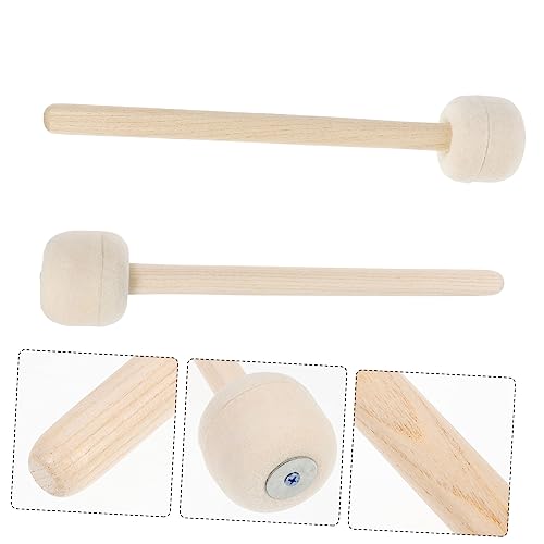 VICASKY - 2 piezas de fieltro de lana para niños, 7 A, mazos de madera para niños, varillas, percusión, mazo, palillos rítmicos, gran caja, grandes batas, tambor, mordedura