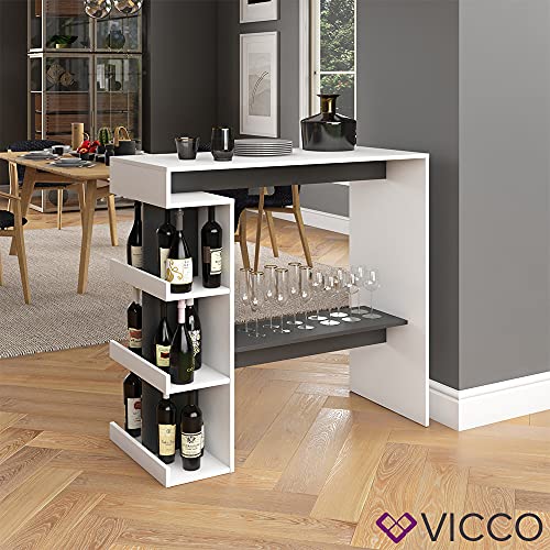 Vicco Mesa de Bar Dana, Blanco/Antracita, 108 x 50 cm