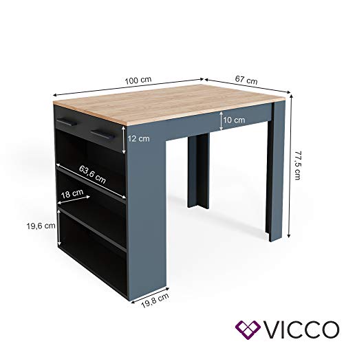 Vicco Mesa de Bar Repose, Antracita/Roble Dorado, 67 x 100 cm