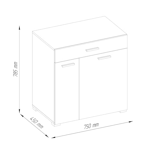 Vicco Mueble de baño Matteo, Blanco, 75 x 78.5 cm