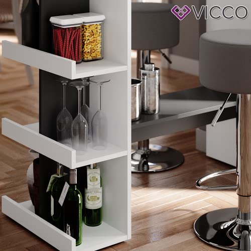 Vicco Set de Mesa de Bar Dana, Blanco/Antracita, 108 x 50 cm con 2 taburetes de Bar