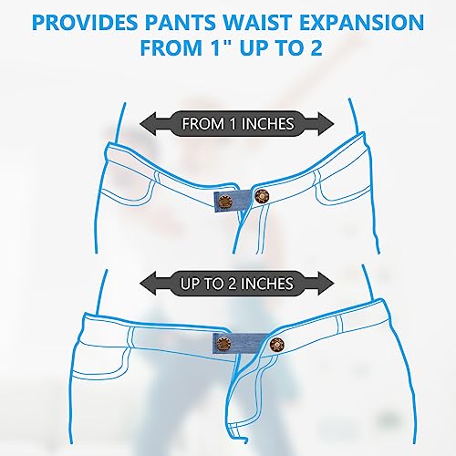 Vicloon Extensor De Cintura,4pcs Extensores De Botones,Boton retractil para vaqueros para mujeres y hombres,Ajustables Botones para Jeans,Extensión De Botón de Metal para Jeans Pantalones