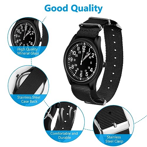 Vicloon Reloj para Hombre, Reloj de Cuarzo, Reloj de Pulsera, Calendario automático, Esfera analógica Minimalista, Banda de Tela de Lona, ​​Reloj para Hombre, Reloj Impermeable Diario