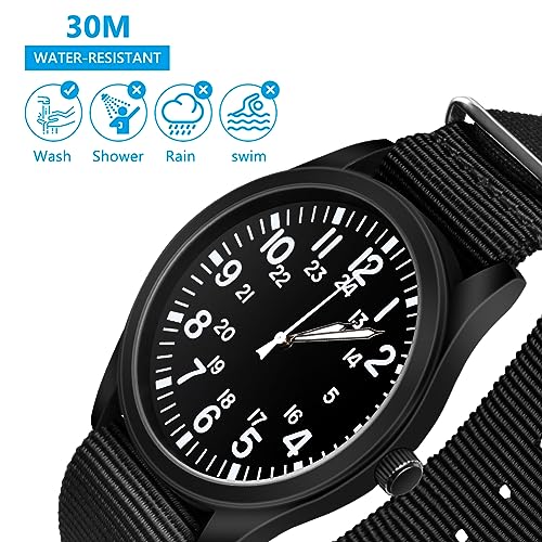 Vicloon Reloj para Hombre, Reloj de Cuarzo, Reloj de Pulsera, Calendario automático, Esfera analógica Minimalista, Banda de Tela de Lona, ​​Reloj para Hombre, Reloj Impermeable Diario