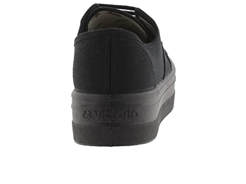 victoria Plataforma Basket Barcelona Lona Monocromo & Plataforma 109201-WOMEN para Mujer Negro 38