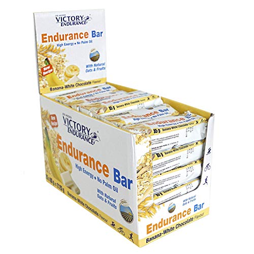 Victory Endurance Barrita Endurance Chocolate blanco- Plátano. Enérgetica, natural y sin aceite de palma (25x85 g) 46% de avena