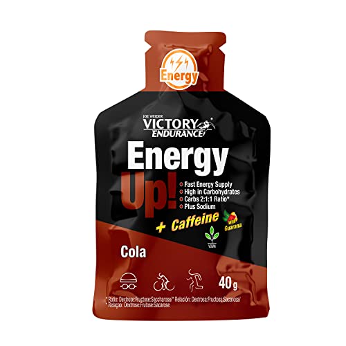 VICTORY ENDURANCE Energy Up Gel Cafeína Sabor Cola, con cafeína, con plus de sodio, Energía inmediata, 40 g (Paquete de 24) (WVE.129130)