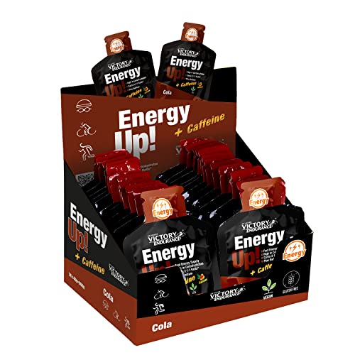 VICTORY ENDURANCE Energy Up Gel Cafeína Sabor Cola, con cafeína, con plus de sodio, Energía inmediata, 40 g (Paquete de 24) (WVE.129130)