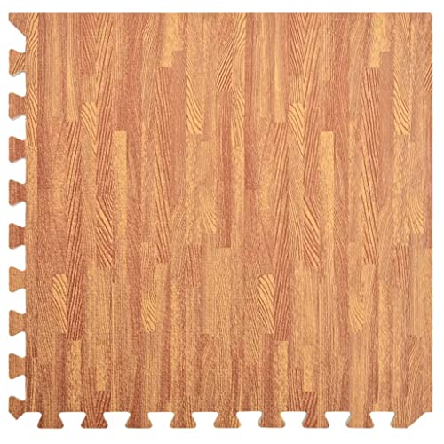 vidaXL 12x Esterilla de Ejercicio Puzzle Estera Colchonetas Equipamiento de Gimnasio Yoga Ejercicio Deporte Entrenamientos Protección Color Madera EVA