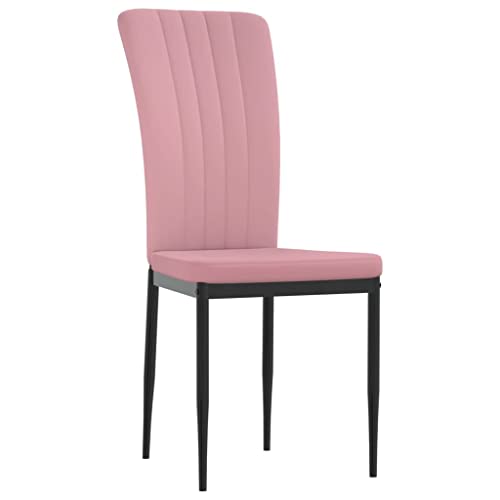 vidaXL 4X Sillas de Comedor Restaurante Asientos con Respaldo para Cena Muebles Juego Set de Restaurante Sillas de Acento Terciopelo Rosa