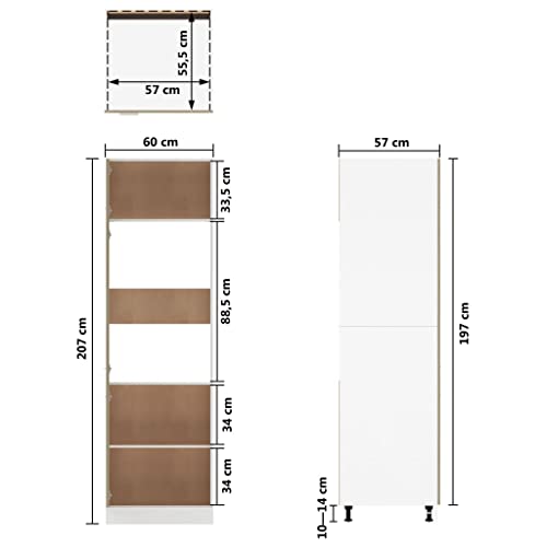 vidaXL Armario de Cocina Muebles Mobiliario Duradero Mesa de Trabajo Almacenamiento Cuencos Platos Ollas Alacena Madera Contrachapada Roble Sonoma