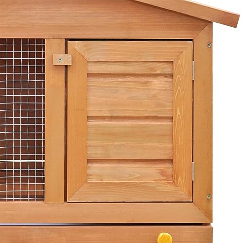 vidaXL Conejera de Exterior 3 Puertas Madera Casa de Conejos Jaula de Mascota