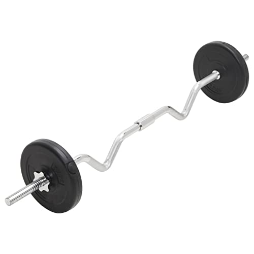 vidaXL Juego de Barras y Pesas Mancuerna Musculación Deporte Fitness Ejercicio Gimnasio Entrenamiento Multifuncionales Ajustable Casa 30 kg