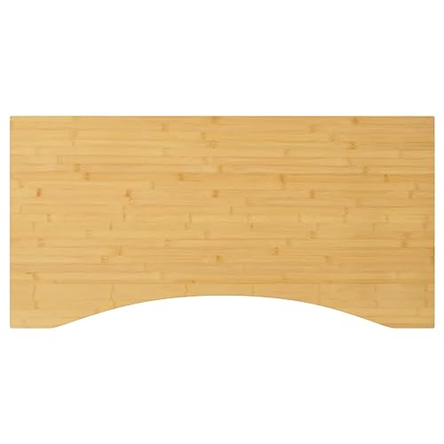 vidaXL Tablero de Escritorio, Tablero con Borde Curvo, Repuesto de Superficie de Mesa, Tapa de Escritorio para Salón Oficina, Bambú 80x40x1,5 cm