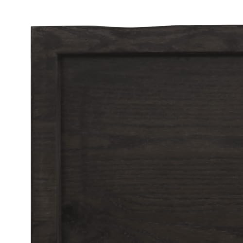 vidaXL Tablero Mesa Madera Roble tratada Gris Oscuro 80x50x(2-4) cm