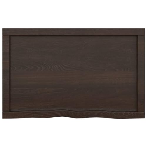 vidaXL Tablero Mesa Madera Roble tratada Gris Oscuro 80x50x(2-4) cm