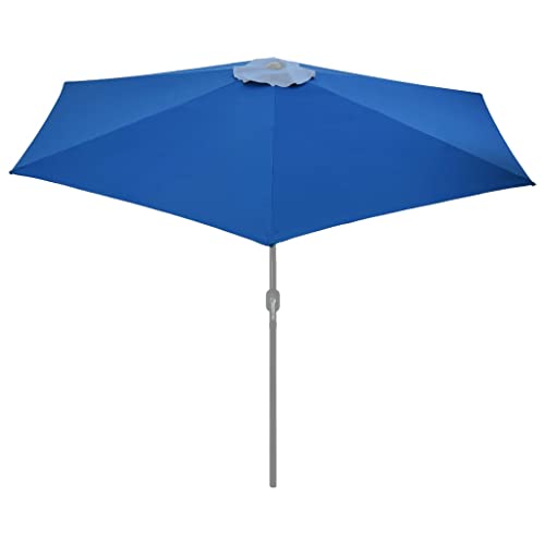 vidaXL Tela de Repuesto para Sombrilla Parte Superior Dosel Lona Recambio Jardín Patio Terraza Balcón Parasol Refugio Impermeable Azul Azure 300 cm