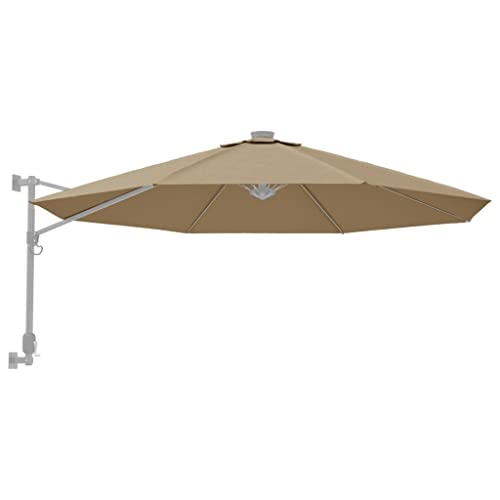 vidaXL Tela de Repuesto para Sombrilla Voladiza Dosel Lona Recambio Jardín Patio Terraza Balcón Parasol Refugio Impermeable Gris Taupe 350 cm