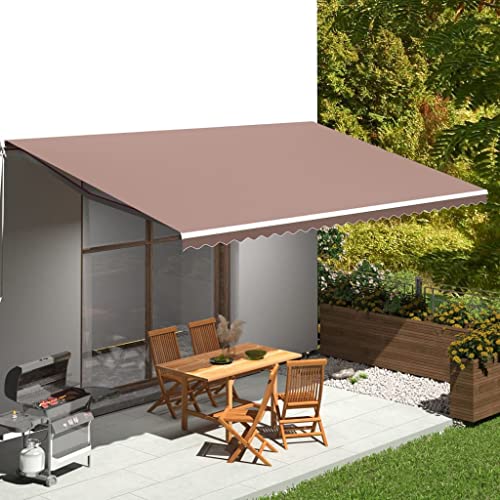 vidaXL Tela de Repuesto para Toldo Parte Superior Dosel Lona Recambio Jardín Patio Terraza Balcón Parasol Refugio Impermeable Marrón 6x3,5 m