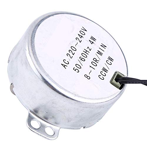 VIFER Motor síncrono, AC 220-240 V Motor síncrono Motorreductor Motor Giratorio Redondo 4 W CW/CCW Piezas del motor (8-10 RPM)