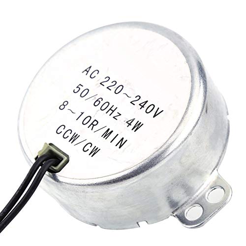 VIFER Motor síncrono, AC 220-240 V Motor síncrono Motorreductor Motor Giratorio Redondo 4 W CW/CCW Piezas del motor (8-10 RPM)