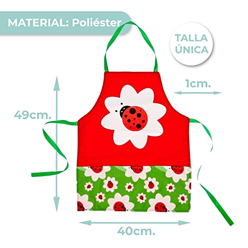 Vigar - Kids | Delantal Infantil para Cocinar Lady Bug