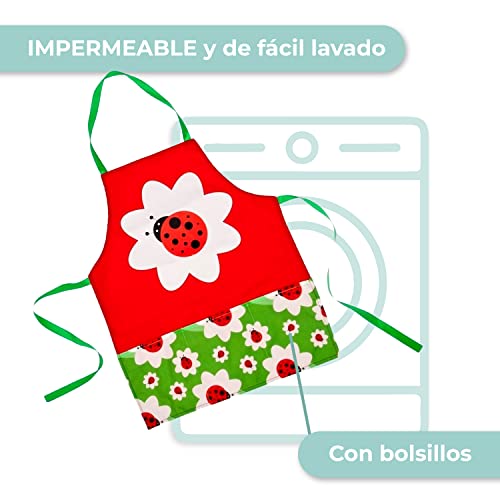 Vigar - Kids | Delantal Infantil para Cocinar Lady Bug