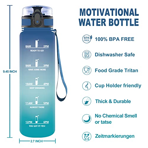 Vikaster Botella Agua Deporte, Botellas Agua Niños sin BPA, 500 ml Botella Agua Motivacional con Filtro, Prueba de fugas Reutilizable Botella Agua, para Deporte, Gimnasio, Running, Niños, Bicicleta