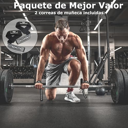 Vikingstrength Cinturón de levantamiento de pesas premium con correas de elevación, cinturón de levantamiento de pesas para hombres y mujeres, sentadillas, levantamiento de pesas, crossfit (L)