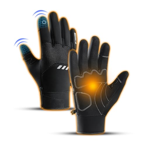 Vilico Guantes Invierno Hombre Guantes Moto Hombre Guantes Bicicleta Invierno Mujeres Guantes Deporte Termicos Tactiles Movil para Ciclismo, Running, Conducir, Ski