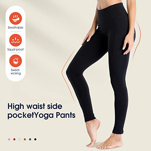 Vimbloom Leggins Mujer Mallas Deporte Mujer Cintura Alta para Running Training Fitness Estiramiento Yoga y Pilates VI263(Negro, L)