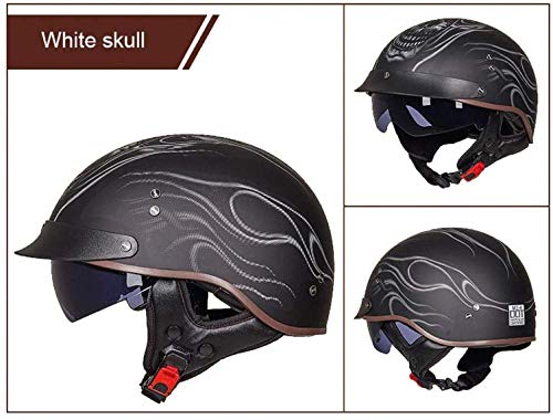 Vintage Casco De Motocicleta Con Visera Casco De Moto Medio Abierto ECE Homologado Casco Moto Jet Casco Ligero Y Cómodo Para Hombres/Mujeres Adultos Casco Jet Para Moto B,L