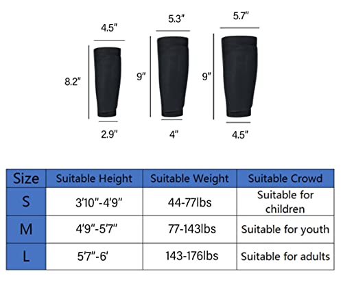 Vintree Fútbol Espinilleras Doble Capa Calcetines Fijo Manga Soccer Shin Guard Sleeves Medias elásticas Calcetines Manga Protectora Partido de Futbol Sin espinilleras plástico (Small)