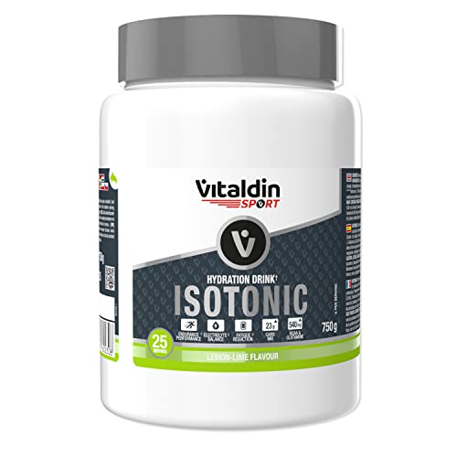 VITALDIN SPORT Hydration Drink Isotonic – Bebida Isotónica en polvo con Electrolitos, BCAA y Glutamina – Isotónico para Hidratación + Energía Rápida y Sostenida – Running & Ciclismo; Lima Limón – 750g