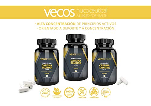 Vitamina B6 con Cafeína y Taurina | Power Energy | 100 Cápsulas Vegetales | Contribuye al Aumento de Volumen Muscular | Efecto Energizante | Complemento Alimenticio