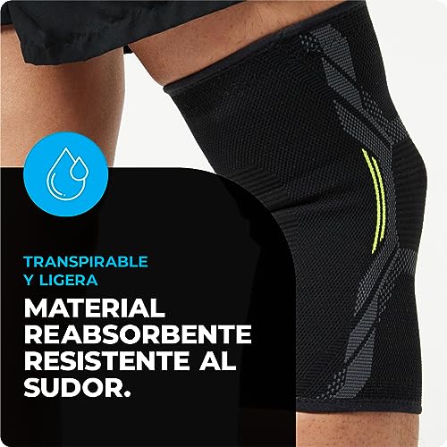 VITTO Rodilleras Menisco y Ligamento - Rodilleras Transpirable y Antideslizante para Hombre y Mujer, Rodillera Deportiva Compresion para Crossfit, Correr, Entrenamiento, Baloncesto (+ Correa, XL)