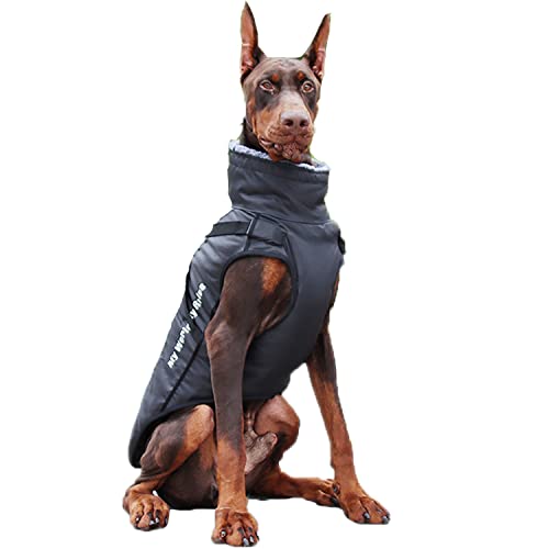 Vivi Bear Abrigo de Perro Grande Resistente al Viento y al Agua, Protector de Cuello de Forro Polar, Ropa Deportiva para Perros de tamaño Mediano a Grande,4XL