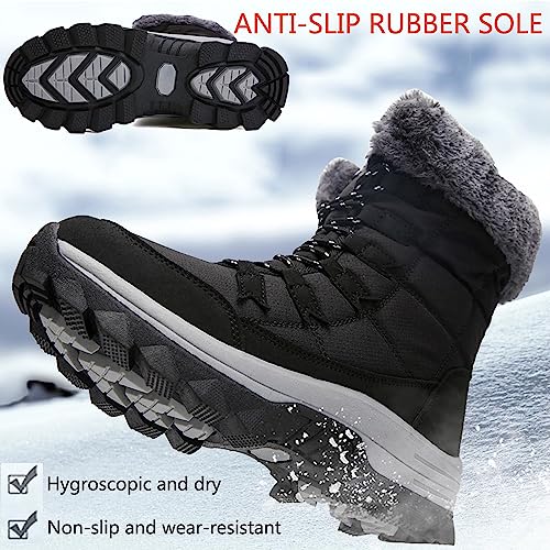 VLOOKST Botas de Senderismo Mujer Impermeable Zapatillas de Senderismo Invierno Calentar Forrado Botas de Nieve Aire libre Antideslizante Zapatillas Deportivo Snow Boots Botas de Trekking Gris 42EU