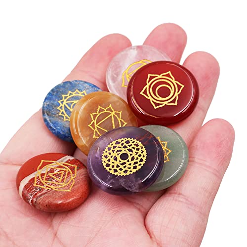 VOANZO 7 Uds Cristales curativos Piedras de preocupación Naturales Cristales de Chakra Set Regalos de Cristal para Familiares y Amigos