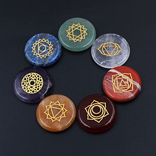 VOANZO 7 Uds Cristales curativos Piedras de preocupación Naturales Cristales de Chakra Set Regalos de Cristal para Familiares y Amigos