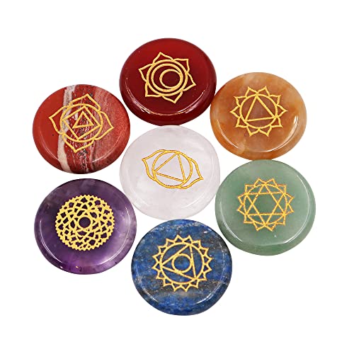 VOANZO 7 Uds Cristales curativos Piedras de preocupación Naturales Cristales de Chakra Set Regalos de Cristal para Familiares y Amigos