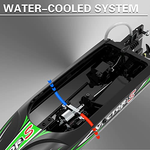 VOLANTEXRC Barco teledirigido para Piscinas y Lagos 30MPH Vector S de Alta Velocidad, Barco teledirigido para niños y Adultos, función de Giro automático, con 1 batería y función de inversión