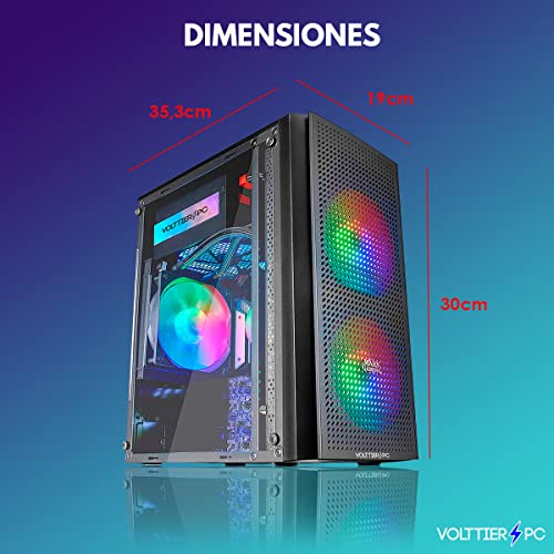 VolttierPC - PC Gaming AMD Ryzen 5 5600G 6x4.4Ghz | 16GB RAM DDR4 | 1TB M.2 SSD | Tarjeta Gráfica AMD Radeon Vega 7 | WiFi | Windows 11 Pro | Ordenador Gamer