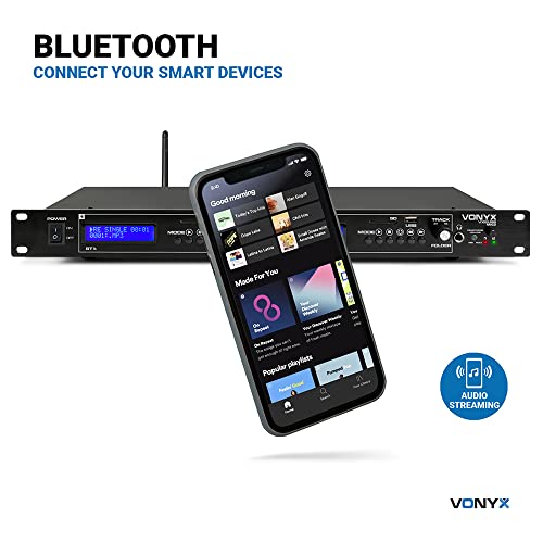 Vonyx VX2USB MK2 Doble Reproductor Multimedia. 2 Canales con Receptor Bluetooth Dual Salida Mixta USB SD MP3 Player