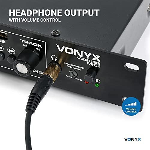 Vonyx VX2USB MK2 Doble Reproductor Multimedia. 2 Canales con Receptor Bluetooth Dual Salida Mixta USB SD MP3 Player