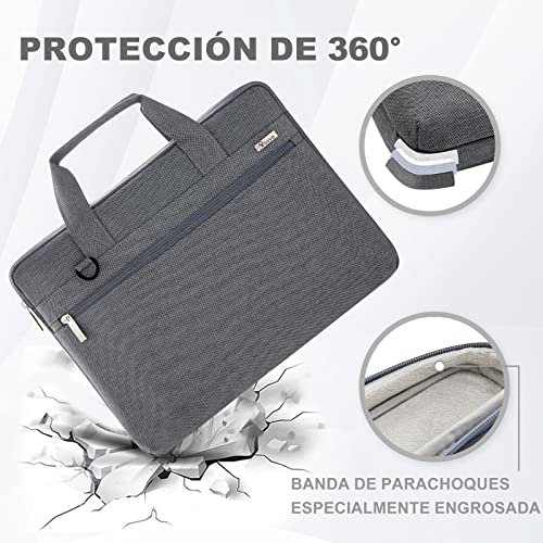 Voova Funda para Portátil de 13 13.3 13,3 pulgadas Protección 360° Maletin Ordenador Bolsa PC Laptop Bag impermeable antichoque compatible MacBook Dell Acer HP Lenovo Hombre Mujer Gris