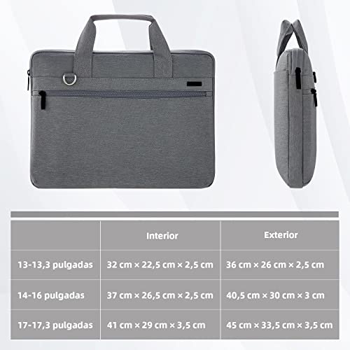 Voova Funda para Portátil de 13 13.3 13,3 pulgadas Protección 360° Maletin Ordenador Bolsa PC Laptop Bag impermeable antichoque compatible MacBook Dell Acer HP Lenovo Hombre Mujer Gris