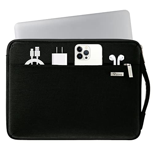 Voova Funda Portatil 15.6 16 Pulgadas (37×25,5×2,5CM) Funda Portátil 360°Protectora 15,6 Funda Ordenador para Macbook Pro 16,Acer ConceptD 16,Lenovo 16,Inspiron 16 Bolsa Portatil, Negro