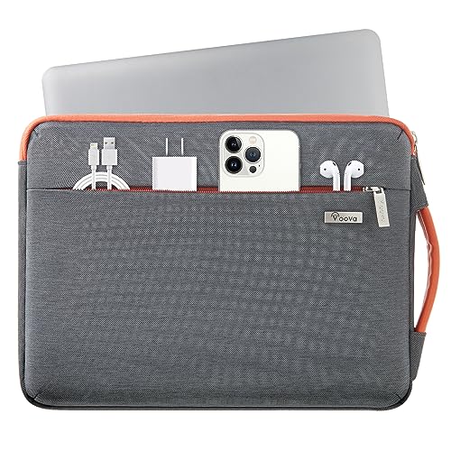 Voova Funda Portatil 15.6 16 Pulgadas (37×25,5×2,5CM) Funda Portátil 360°Protectora 15,6 Funda Ordenador para Macbook Pro 16,Acer ConceptD 16,Lenovo 16,Inspiron 16 Bolsa Portatil, Gris Oscuro