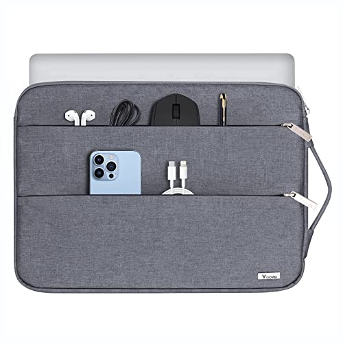 Voova Funda Portatil 15.6 16 Pulgadas(37×25,5×2,5CM),Impermeable Ordenador Maletin Portátil para Lenovo,Asus,Sumsung,Dell,Microsoft Surface,Jumper,Huawei,Acer,Gris